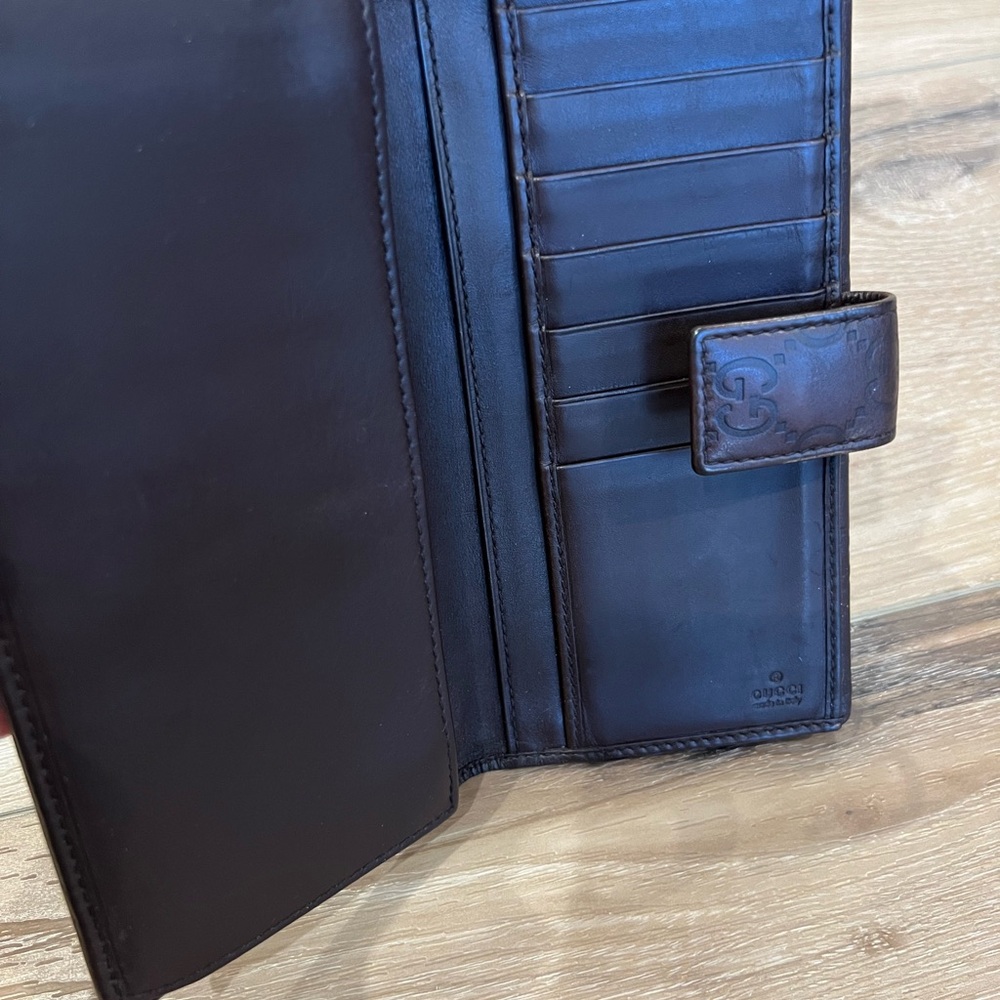GUCCI Brown Guccissima Continental Flap Wallet WOC - Picture 7 of 8